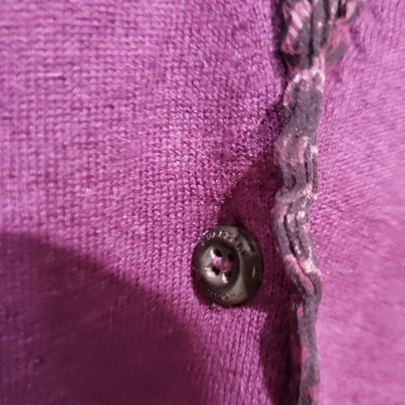 Burberry sweater cardigan purple wool cashmere silk size S - Picture 4 of 7